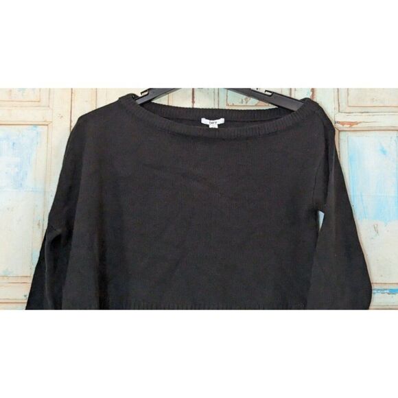 Bar III 100126012PT Womens Size PL Deep Black Long Sleeve Cropped Table Sweater - Picture 6 of 8